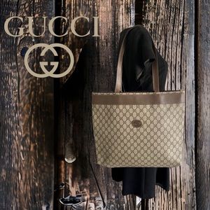 Gucci Classic Beige and Brown Tote